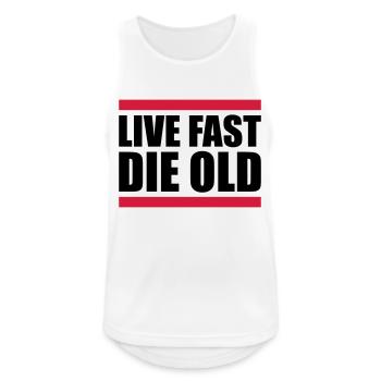 Live Fast Die - Männer Tank Top atmungsaktiv - Weiß - Vorne - Nick (188cm)