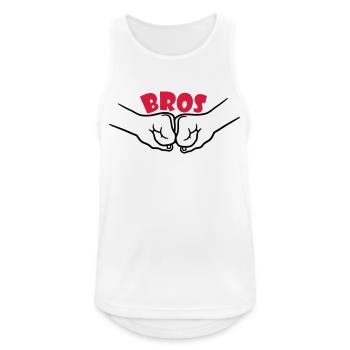 Bros Team Fäuste - Männer Tank Top atmungsaktiv - Weiß - Vorne - Nick (188cm)