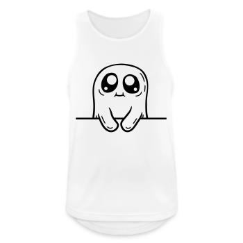 Cartoon Geist hinter Mauer - Männer Tank Top atmungsaktiv - Weiß - Vorne - Nick (188cm)