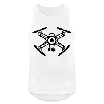 Drohne - Männer Tank Top atmungsaktiv - Weiß - Vorne - Nick (188cm)