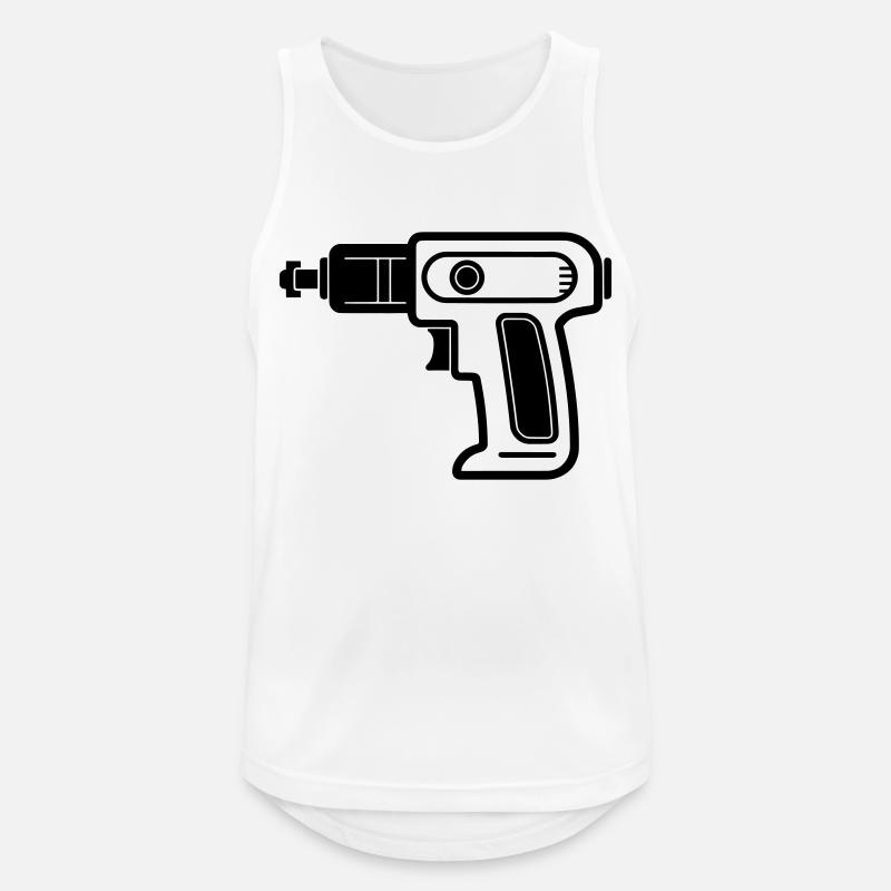 Bohrer - Männer Tank Top atmungsaktiv - Weiß