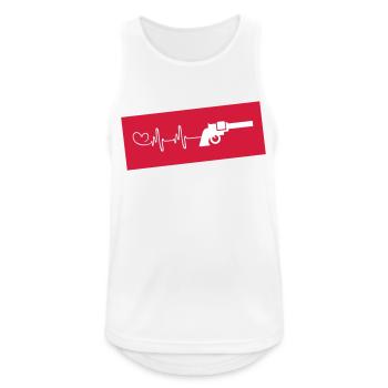 waffe pistole Herzschlag - Männer Tank Top atmungsaktiv - Weiß - Vorne - Nick (188cm)