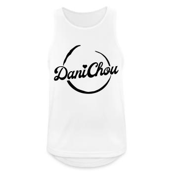 DaniChou Logo Stickerei - Männer Tank Top atmungsaktiv - Weiß - Vorne - Nick (188cm)