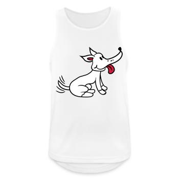 Dog wagging excited cute happy - Men's Breathable Tank Top - white - Front - Nick (188cm)