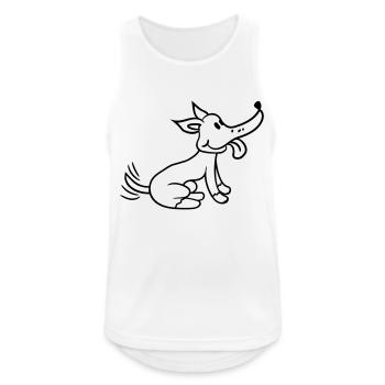 Dog wagging sweet happy excited - Men's Breathable Tank Top - white - Front - Nick (188cm)