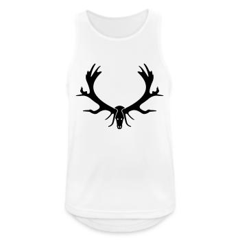 Geweih - Männer Tank Top atmungsaktiv - Weiß - Vorne - Nick (188cm)