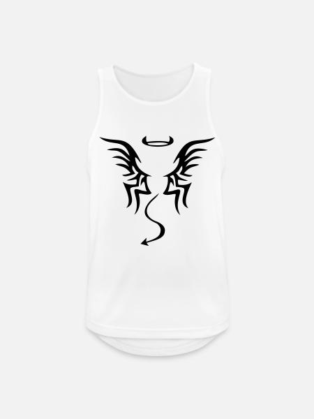 angel devil tattoo - Men's Breathable Tank Top - white