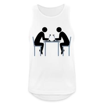 paar 2 freunde essen team dinner restaurant - Männer Tank Top atmungsaktiv - Weiß - Vorne - Nick (188cm)