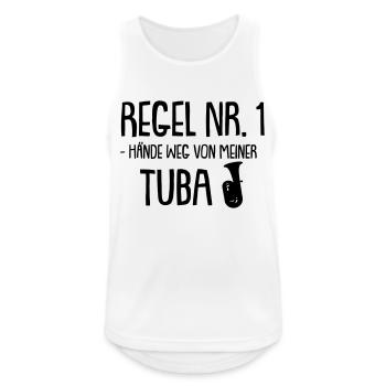 regel nr 1 hände weg von meiner tuba - Männer Tank Top atmungsaktiv - Weiß - Vorne - Nick (188cm)