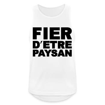 Fier d être Paysan - Débardeur respirant Homme - blanc - Devant - Nick (188cm)