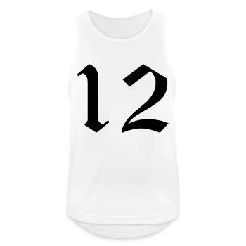 12 - Männer Tank Top atmungsaktiv - Weiß - Vorne - Nick (188cm)