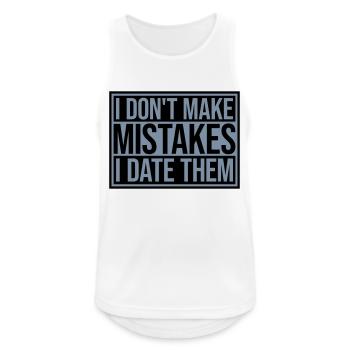 Date Mistakes Quote Logo - Men's Breathable Tank Top - white - Front - Nick (188cm)