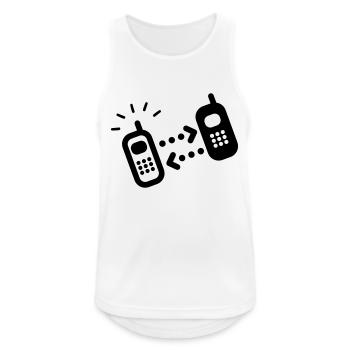 telefonieren - Männer Tank Top atmungsaktiv - Weiß - Vorne - Nick (188cm)