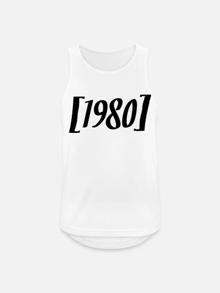 1980 - Männer Tank Top atmungsaktiv - Weiß