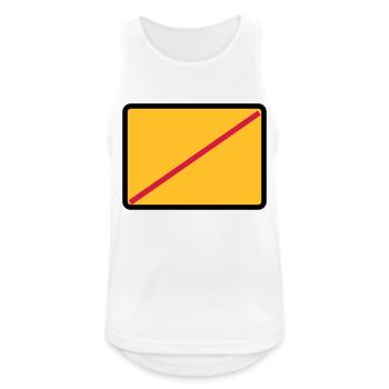 Ortsausgangsschild mit deinem Text - Männer Tank Top atmungsaktiv - Weiß - Vorne - Nick (188cm)