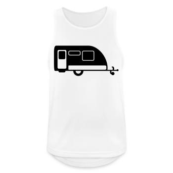 camp , camping, camping , caravan, trekking , hiki - Männer Tank Top atmungsaktiv - Weiß - Vorne - Nick (188cm)