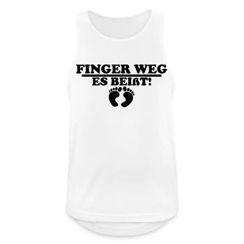 finger weg, es beißt - Männer Tank Top atmungsaktiv - Weiß - Vorne - Nick (188cm)