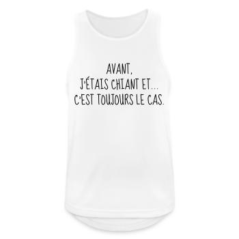 Chiant - Citation - Humour - Comique - Fun - Débardeur respirant Homme - blanc - Devant - Nick (188cm)
