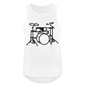 drums - Men's Breathable Tank Top - white - Front - Nick (188cm)