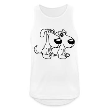 2 Dog Team Two Friends Love Couple In Love - Men's Breathable Tank Top - white - Front - Nick (188cm)