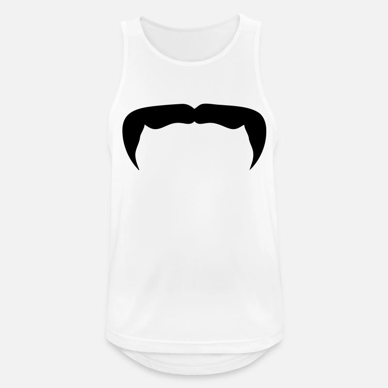 Hipster-Schnurrbart Schnurrbart Bart beard12 - Männer Tank Top atmungsaktiv - Weiß