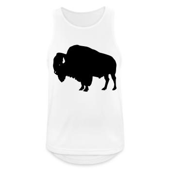 Bison - Männer Tank Top atmungsaktiv - Weiß - Vorne - Nick (188cm)