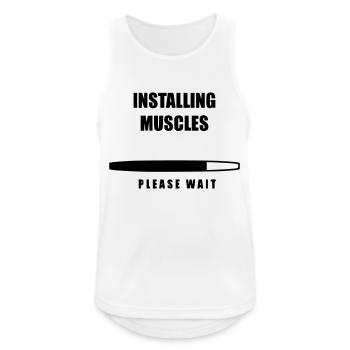 Gym gym entraînement musculation - Débardeur respirant Homme - blanc - Devant - Nick (188cm)