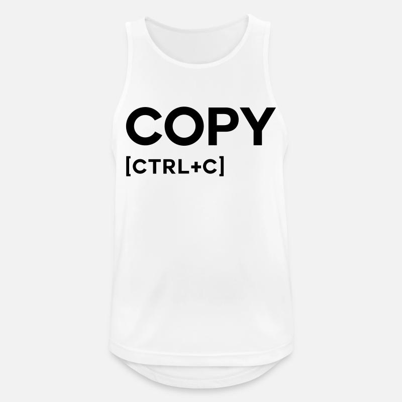 COPY CTRL BLACK - Männer Tank Top atmungsaktiv - Weiß