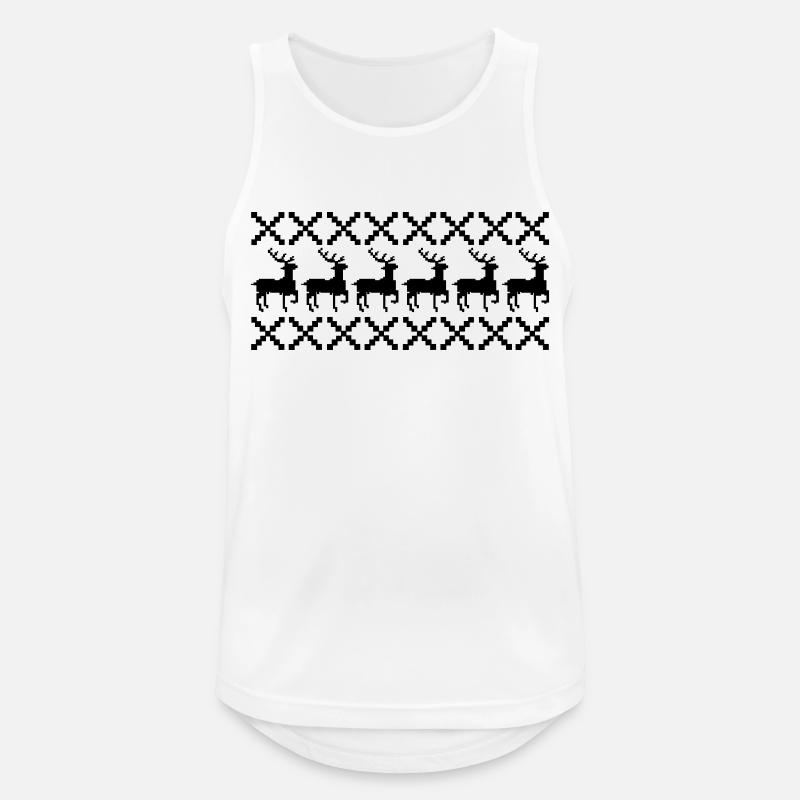 Deer Norway pattern - Men's Breathable Tank Top - white