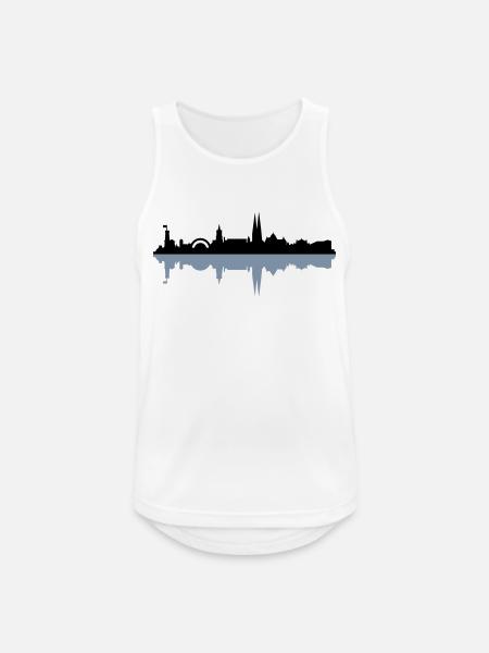 Skyline Bielefeld - Männer Tank Top atmungsaktiv - Weiß