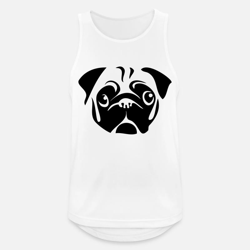 Mops - Männer Tank Top atmungsaktiv - Weiß