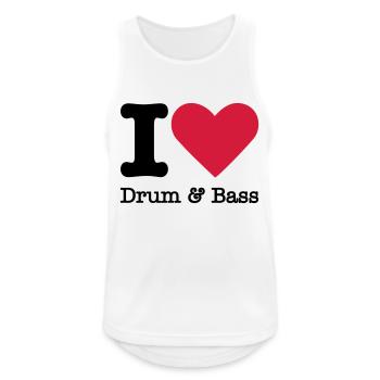 J'aime Drum & Bass - Débardeur respirant Homme - blanc - Devant - Nick (188cm)