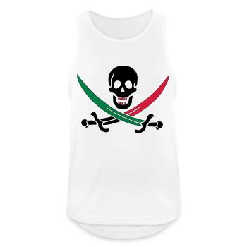 Skull with colorful sabers - Men's Breathable Tank Top - white - Front - Nick (188cm)