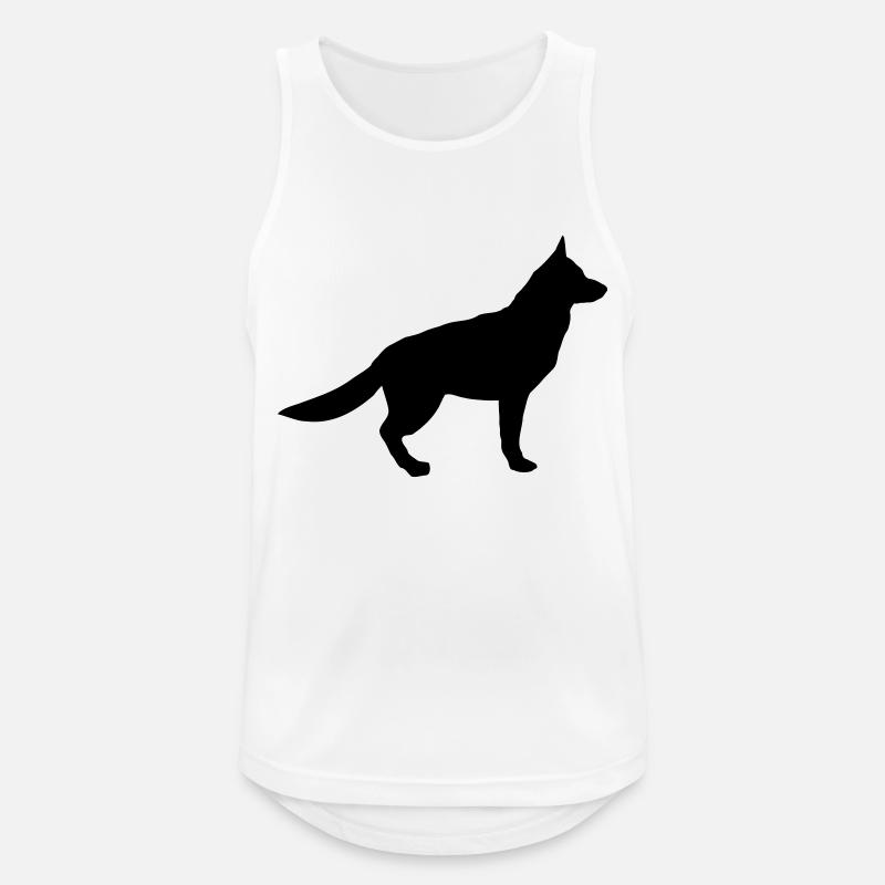 Hund - Männer Tank Top atmungsaktiv - Weiß