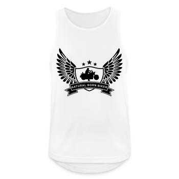 natural_born_biker - Männer Tank Top atmungsaktiv - Weiß - Vorne - Nick (188cm)