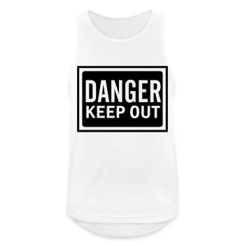 danger_keep_out_100 - Männer Tank Top atmungsaktiv - Weiß - Vorne - Nick (188cm)
