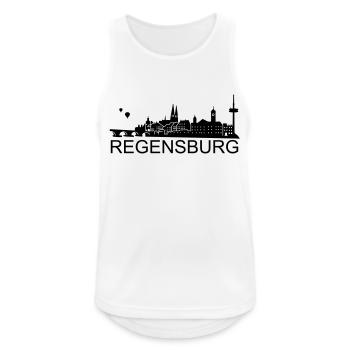 Regensburg Skyline - Débardeur respirant Homme - blanc - Devant - Nick (188cm)