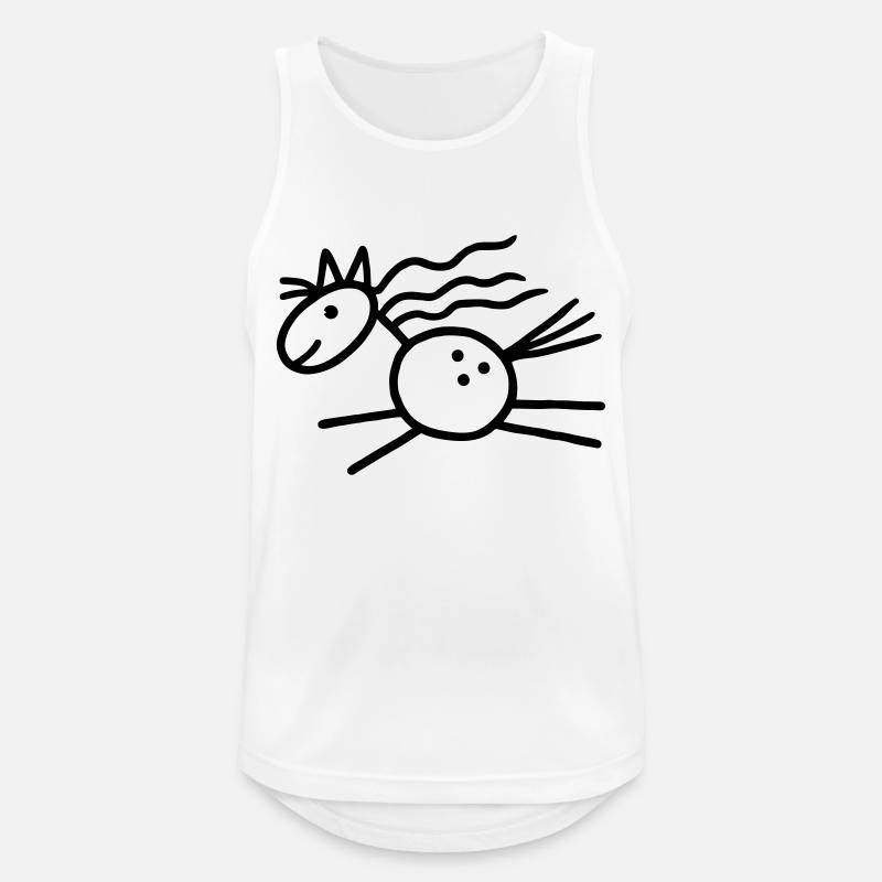 Pferd springt - Männer Tank Top atmungsaktiv - Weiß