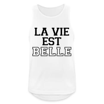 La Vie Est Belle - Männer Tank Top atmungsaktiv - Weiß - Vorne - Nick (188cm)