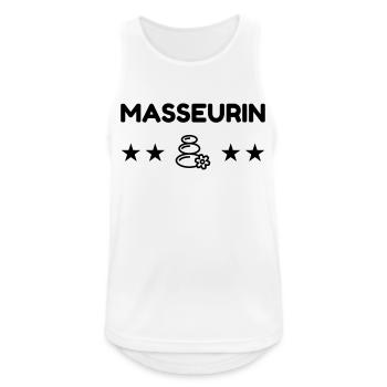 Massage / Masseur / Masseuse / Job - Männer Tank Top atmungsaktiv - Weiß - Vorne - Nick (188cm)