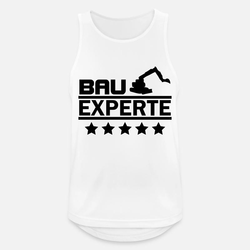 bau experte - Männer Tank Top atmungsaktiv - Weiß