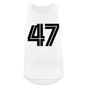47 - Männer Tank Top atmungsaktiv - Weiß - Vorne - Nick (188cm)