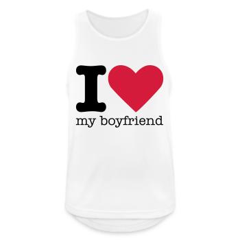 I Love My Boyfriend - Men's Breathable Tank Top - white - Front - Nick (188cm)