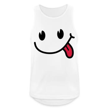 Smiley - Männer Tank Top atmungsaktiv - Weiß - Vorne - Nick (188cm)