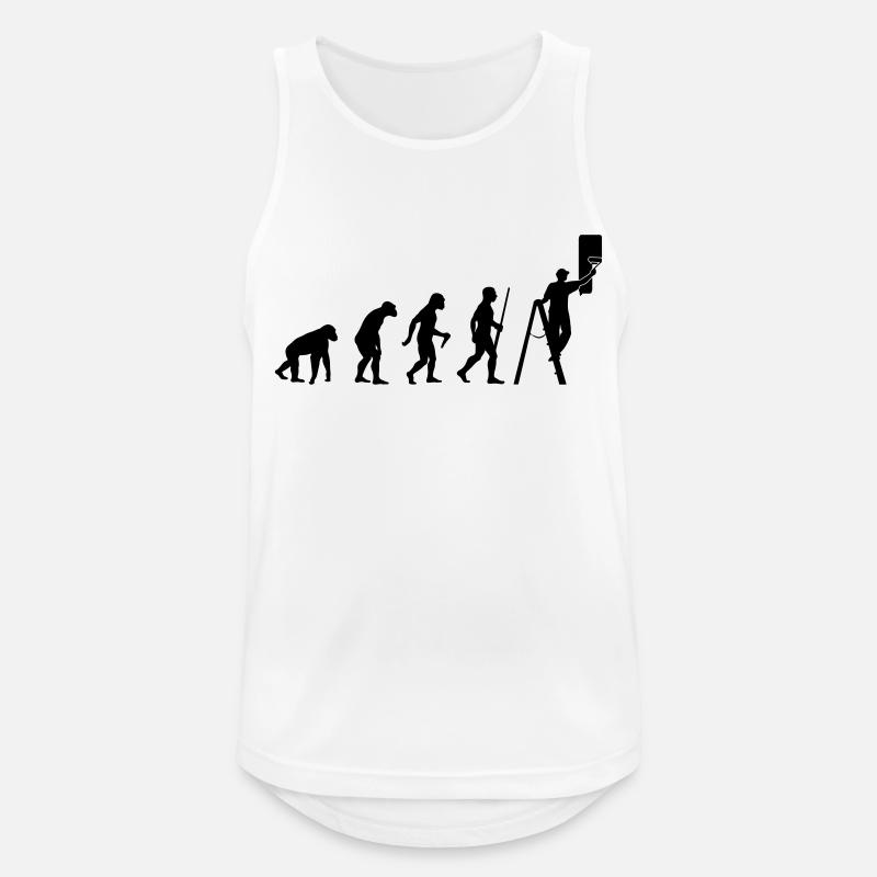 Maler Evolution - Männer Tank Top atmungsaktiv - Weiß