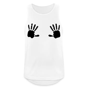 Handprint breasts Breast 1c - Men's Breathable Tank Top - white - Front - Nick (188cm)