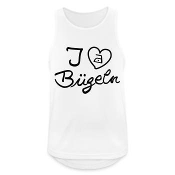 I love Bügeln - Männer Tank Top atmungsaktiv - Weiß - Vorne - Nick (188cm)