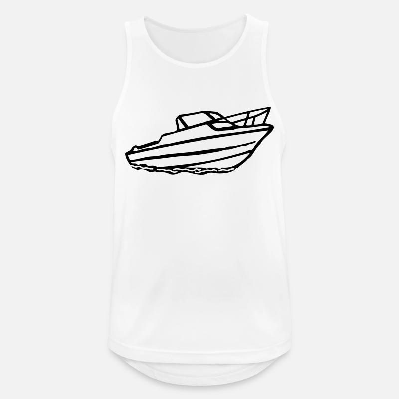 Schiff Motorboot - Männer Tank Top atmungsaktiv - Weiß