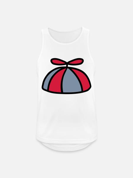 Bunte Propellermütze Windrad Hut - Männer Tank Top atmungsaktiv - Weiß