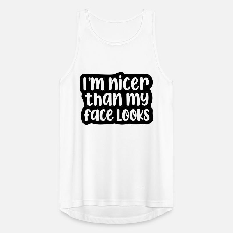 Ich bin netter, als mein Gesicht aussieht. Männer Tank Top atmungsaktiv